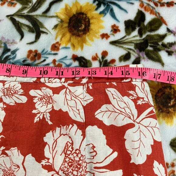Old Navy High Waisted Linen Blend Maxi Skirt Women’s Large Red Floral Preppy - Picture 6 of 10